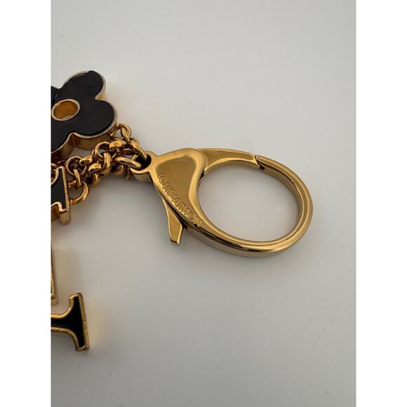 Louis Vuitton Fleur de Monogram Bag Charm โ Gold & Black - Picture 4 of 4